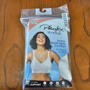 New Playtex 18 Hour Active Breathable Comfort Women's Bra White Choice 42DDD